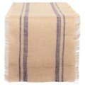 Design Imports 14 x 72 in. French Blue Double Border Burlap Table Runner CAMZ38413